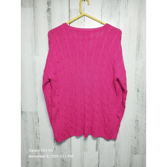 Polo by Ralph Lauren Pink V-Neck Sweater - Picture 6 of 8
